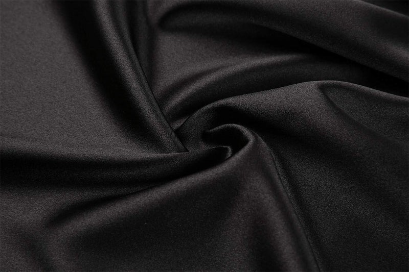 MissNina Women's Satin Kimono Robes Bridesmaid Wedding Robes Silky Bathrobes Loungewear,Black - Image 4
